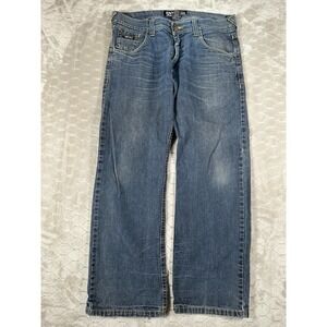 VTG Enyce Jeans -Y2K Mens Blue Denim Baggy - Tag Sz 36 Fits 36x29 Fades See Pics